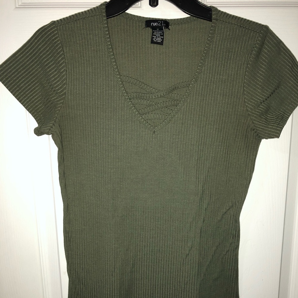 Olive Green Detailed Shirt